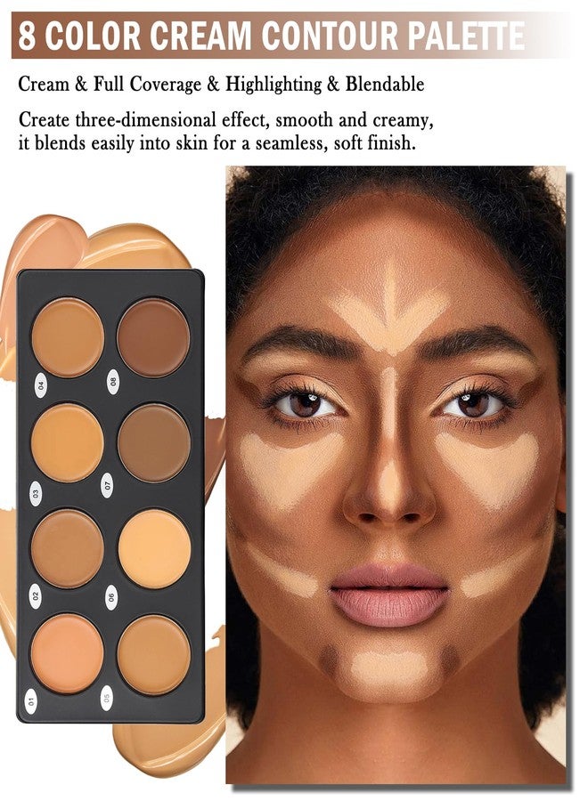 Lestpola Cream Contour Palette Makeup, Long Lasting Full Coverage Concealer for Black Women, Contouring Foundation, Sculpt & Highlighting, Blendable Bronzer Concealer for Correct Dark Circles, Blemish, 0.84 oz - Image 2